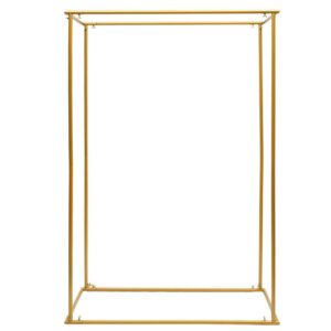 Wedding Arch Backdrop Stand Metal Flower Frame Party 16Pcs Stand Iron Tubes Metal Backdrop Support Decor Iron Rectangle Birthday Party Decor Lawn Wedding DIY Flower Doo