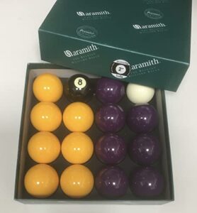 Aramith special Purple & Yellow 2” UK pool ball set