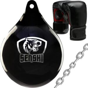 Senshi Japan Heavy Water Punch Bag With Chain & Boxing Gloves | The Better Maize & Uppercut Bag | Waterproof