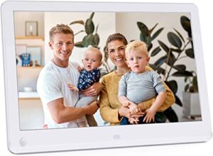 Digital Photo Frame Kenuo 12 Inch 1920x1080 High Resolution Full IPS Display Motion Sensor Digital Picture Frame Auto-Rotate Electronic Picture Frame Video Calendar Clock Auto On/Off Timer(