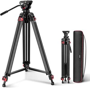 NEEWER 74" Pro Video Tripod with Fluid Head