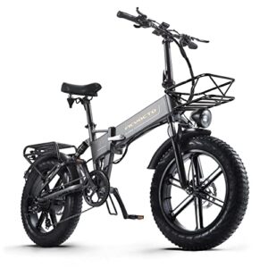 Ficyacto Electric Bikes For Adult 48V 16AH Electric Folding Bike Ebike With Removable Lithium-ion Battery 20 * 4.0 Fat Tire 8 Speed Gear