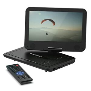 Oakcastle 12" Portable DVD Player with 10.5 inch HD Swivel and Flip Screen | Rechargeable DVD Player