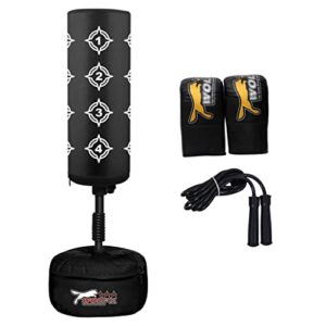 Wolfx Kids/Junior Boxing FREE STANDING Punch bag Set Freestanding Bag + Gloves - Punching Heavy Duty Adjustable Speed Reflex Training Bag Plus Boxing Gloves