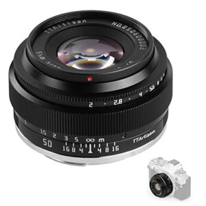 TTArtisan 50mm F2 Lens Full Frame MF For Mirroless Cameras Use Only for OLYMPUS M43-Mount Cameras ΕΡM1 ΕPL1 E-P1 E-M1 E-M10Il PEN-F For Panasonic G1 G85 GF1 GX1 GX7 GM1 GH5 and more.