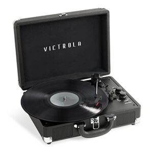 Victrola Journey+ Premium 3-Speed Bluetooth Suitcase Record Player with Built-in Stereo Speakers