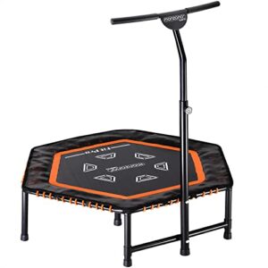 Monzana Fitness Trampoline MZFT120 Edge Cover Height-Adjustable Handle Ø 120cm 47 IN Indoor Rubber Cable Suspension Jumping