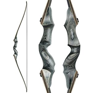 Black Hunter Archery Longbow 60" Takedown Hunting Bow Adult Recurve Bow Right Hand wooden Longbow 20-60lbs for Target Shooting Practice
