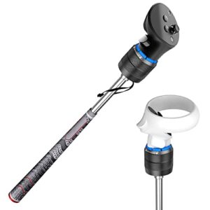 VR Golf Club Handle Accessory for Oculus Quest 2/ Meta Quest Pro - Aluminum Case and Shaft with Real Golf Grip - Quest 2 Golf Club Attachment Compatible with Left and Right Controller Black