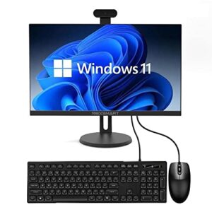 24'' All-in-One Computers Intel i7 Quad-Core 3GHz Windows 11 Pro Gaming Desktop Computer with 270 Degree Adjustable Detachable Camera 8G RAM 512G SSD IPS HD Display Dual Band WiFi Bluetooth 4.2(Black)