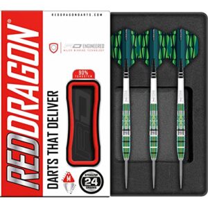 RED DRAGON Artura Screamin' Green Premium Tungsten Darts Set with Flights and Stems