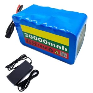 WOGQX E-bike Battery 24V 30Ah 18650 7S4P Electric Bike Lithium Ion Battery Pack for 50W-500W Motor Electric Bicycle Scooter with 20A BMS and Charger XT60 Connector            [Energy Class A]