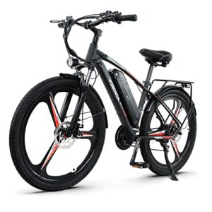 VOZCVOX Electric Bikes For Adults 26" Electric Bicycle 250W E-bike 48V12.8AH Lithium Battery 21 Speed Gears Dual Disc Brake
