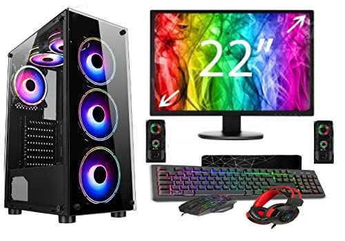 ASCTECHNOLOGY Gaming PC Bundle i7 2600 3.4Ghz /Nvidia GTX1650 4GB /16GB RAM / 240GB SSD + 1TB HDD / 22" Wide Monitor/RGB Case/WiFi/Windows 10 MIRAGE 6F