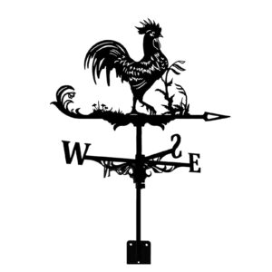 COTBY Weathervane Cast Iron Cock Weathervane with Roof Mount