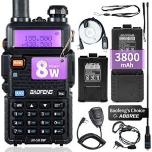 BaoFeng UV-5R 8W High Power Two Way Radio Portable Ham Radio Handheld with one More 3800mAh Battery