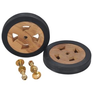 Sunlounger Spare Wheels 2 pcs Solid Teak Wood-Furniture Outdoor Furniture Accessories