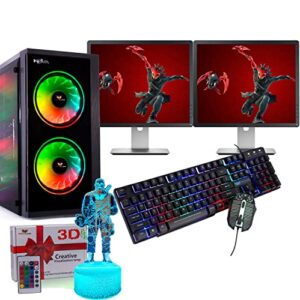 Veno Scorp Gaming Pc - Dual Screen 19” Bundle i5 256 SSD 1TB HDD 16GB RAM GT730 2GB Win 10 Wifi (Renewed)