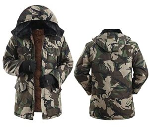 Men's/Women's Windproof Warm Jacket Thickened Sherpa Fleece Cotton Coat Casual Hooded Cold Windproof Coat Outdoor Sports Coa