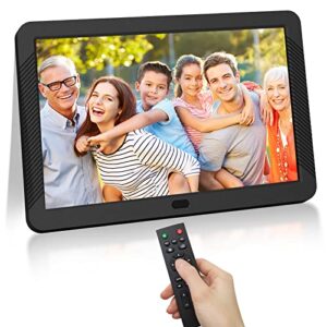 MELCAM Digital Photo Frame 8 inch IPS Display FHD 1920 x 1080 Remote Control Photo/Video/Music Player Calendar Alarm Auto on/off Timer Easy to setup Auto Rotate Black