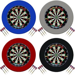 Gorilla Darts Double 20 & PU Dartboard Surround Plain Set + Free Darts