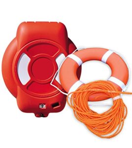 Glasdon Guardian Lifebuoy Housing with Lifebuoy & Rope – 600mm Housing & Lifebuoy with 30m Rope (8mm Diameter) – for Wall or Rail Mounting – Water Safety Equipme