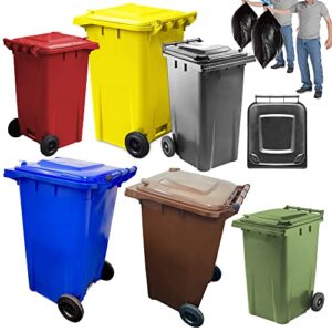Wheelie Bins Outdoor Council Size Bin for Trash and Rubbish 240L Rubber Wheels - Grey