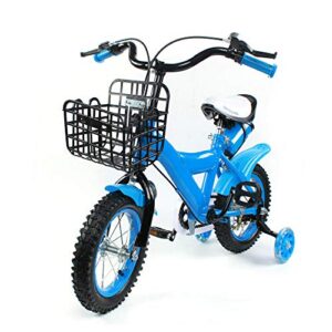 12 Inch Bike Children Bicycle Beginner Bike Outdoor Indoor Bike Carbon Steel Kids Bike Children's Bicycle Gift with Assist Wheels for 2-5 Year Olds