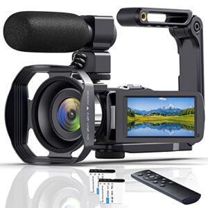YinFun 4K Camcorder Video Camera 48MP 60FPS WiFi IR Night Vision Vlogging Camera 18X Digital Zoom 3.0'' IPS Touch Screen Camera Recorder with Microphone