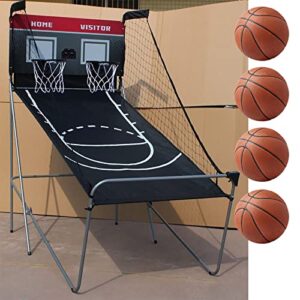 Basketball Hoop Foldable Basketball Stand Basketball Automatic Dot Shooting Basketball Game Shooting Machine Toy Electronic Automatic Score Including 4 Balls