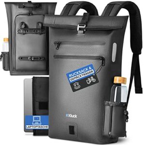 Kluck® Bicycle Bag for Pannier Rack [with Removable Laptop Bag] Waterproof Pannier Rack Bag Bicycle Backpack (Black)