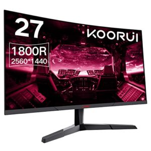 KOORUI QHD Curved 27 Inch Monitor