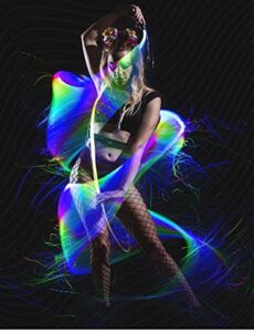 LED Fiber Optic Whip 6Ft Battery Powered Pixel Whip 3 Glowing Modes