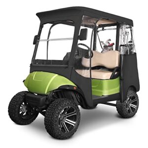 10L0L Golf Cart Enclosure 2 Passenger for Yamaha G14 G16 G22 G29 Drive2 with Security Side Mirror Openings,Golf Buggy Cover Driving Weather Enclosure with Roll-up Windshield