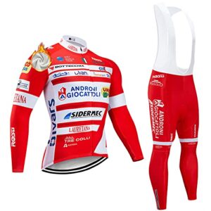 Winter Cycling Jersey Mens Long Sleeve Set Thermal Fleece Bike Shirt bib Cycling Trousers Suits Classic Cycling Clothing