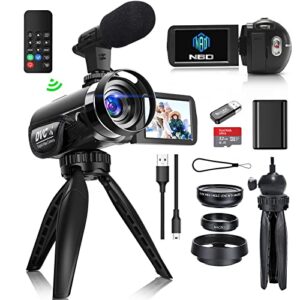 NBD Video Camera 42MP 18X Digital Camera Video Camera for YouTube 3.0inch Flip Screen Camcorder Vlogging Camera with Remote Control