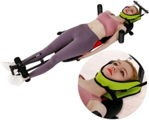 Exception Back Stretch Bench with Cervical Traction - Stretch Machine Workout Inversion Table Back Stretch Bench Spine Traction Lumbar Cervical Massage Stretching Body Relax