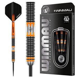 WINMAU Nitin Kumar 23 Gram Professional Steeltip Tungsten Darts Set with Flights and Stems (Shafts)