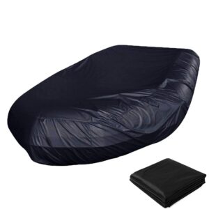 HMLOPX Inflatable Rib Boat/Dinghy Waterproof Cover Heavy Duty 600d Oxford Fabric Uv Resistant Inflatable Boat Cover Rubber Protection Dinghy Fishing Kayak (Color : Black