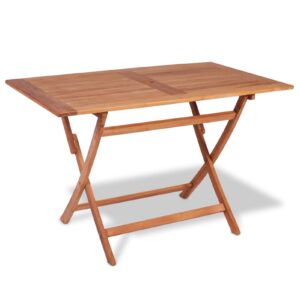 Goliraya Folding Garden Table Wooden Table Garden Dinner Table Patio Dining Table Balcony Table Picnic Table Weather-Resistant Backyard Party Table Coffee Table 120x70x75 cm Solid Teak Wood