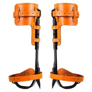 Chengstore Adjustable Tree Climbing Spikes | Stainless Steel Tree Climbing Gear | Tree Climbing Tool with Non-Slip Pedal for Climbers