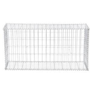 mumisuto Gabion Baskets Galvanised Steel Cages Stone Mesh Wire 100 x 50 x 30 cm Outdoor Basket Spiral Retaining Wall Planter Garde
