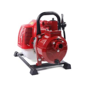 1" Petrol Water Pump with Hose 2HP 42.5CC Engine Garden Pump Pond Pump Motor 40F Engine Cooling Water Pumps with 2m Pipe 1.45kw Portable Water 2 Stroke Transfer Pump
