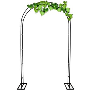 Garden Arch 235cm Black Wedding Arch Metal Trellis Arch Garden Arbor for Climbing Plant Growing Lawn Backyard Patio Decoration-Wedding Outdoor Garden Law