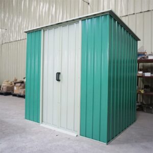 8x4FT Storage Shed Metal Garden Apex Roof Shed Metal Flat Roof Shed Door at 8FT side