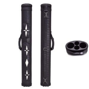 2x2 Pool Cue Case Billiard Stick Carrying Bag Leatherette Hard Cue Bag