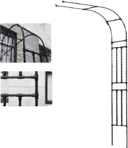 GTYUNZP Half against the wall Garden Arch for Outdoor Plants Gate Entry Paths Self Assembly Rose Archway (Color : Black