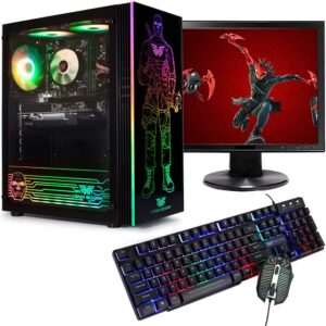 Veno Scorp Budget Gaming PC 19” Bundle Intel Core i5-8GB RAM - 500GB HDD – GT 710 2GB Faceless Frank ARGB Gaming Case - WINDOWS 1