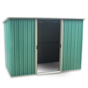 6x4FT Storage Shed Metal Garden Apex Roof Shed Metal Flat Roof Shed Door at 6FT side