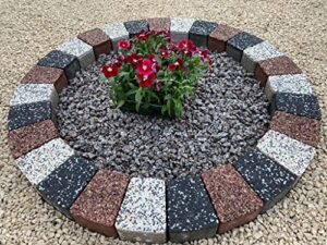 Garden circle tree surround grass edging border concrete slab mix colours deco